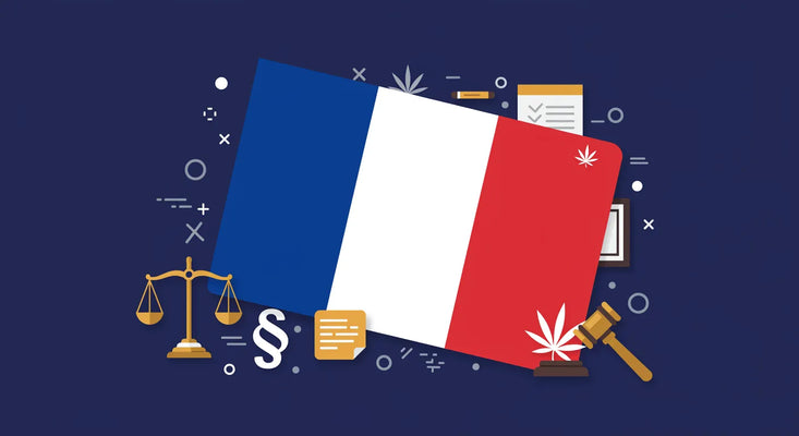 Френски флаг с елементи на ЗАКОНА върху него