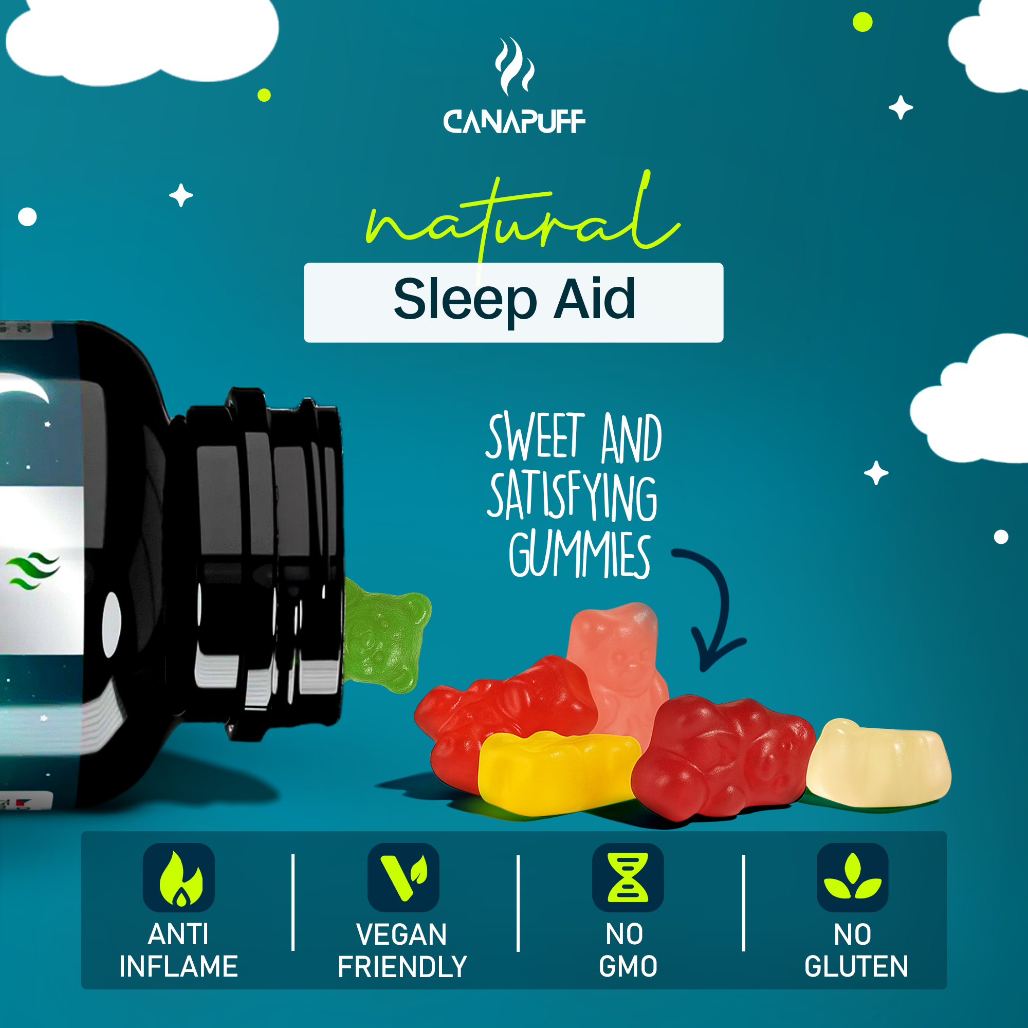 CBN+THC Gummies - Cherry-Canapuff