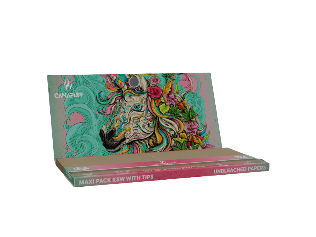 Canapuff Rolling Papers - Maxi Pack KSW with Tips - Unicorn Piss-Canapuff