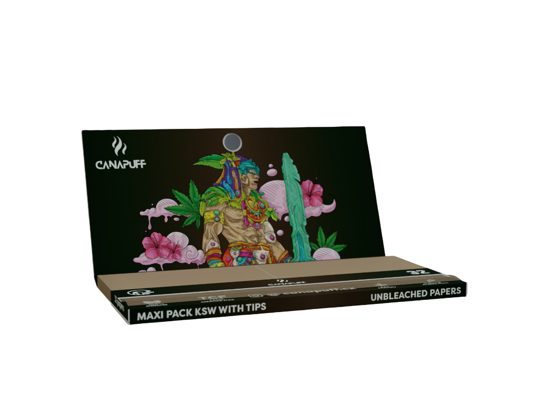 Canapuff Rolling Papers - Maxi Pack KSW with Tips - Green Crack