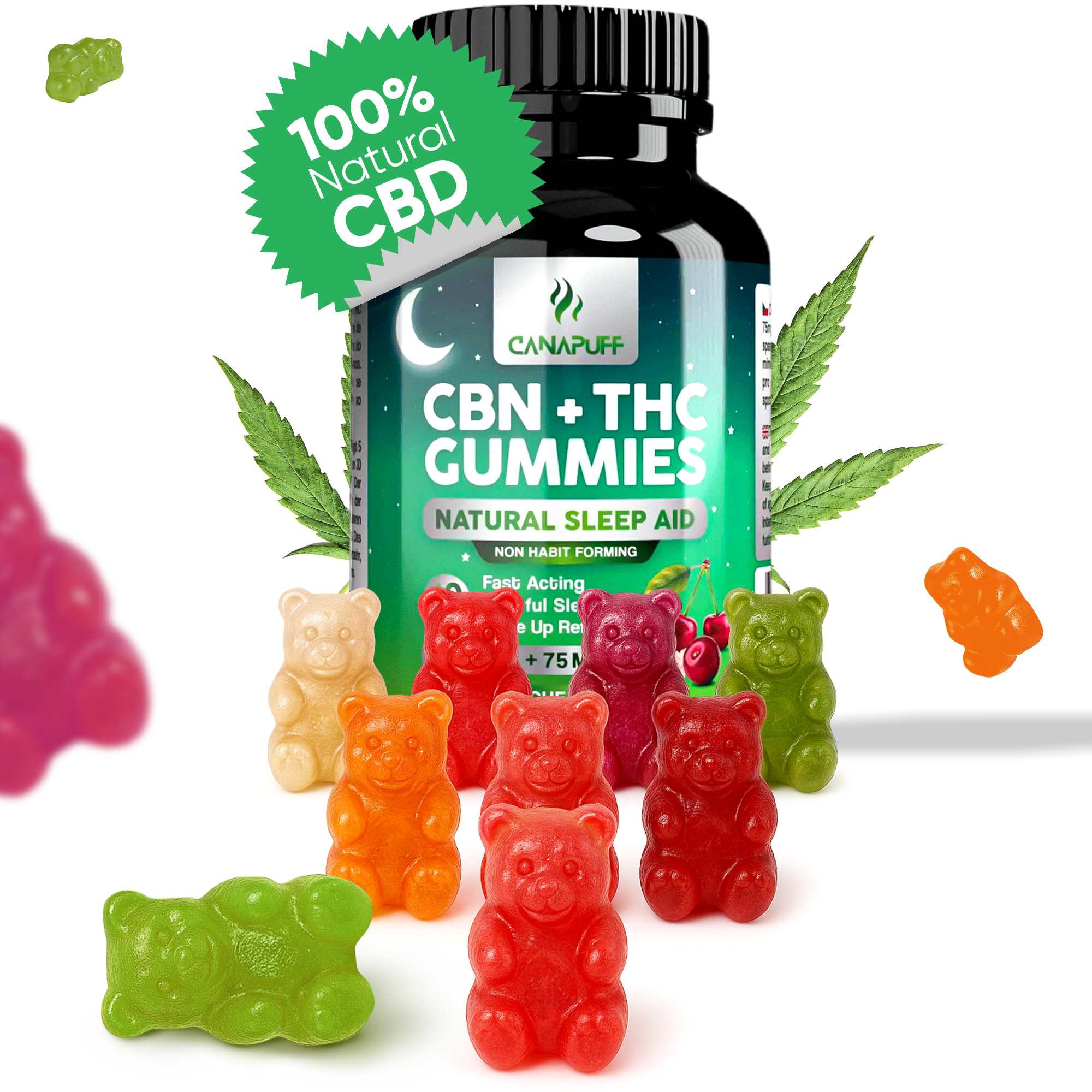 Gummies CBN+THC - Cherry-Canapuff