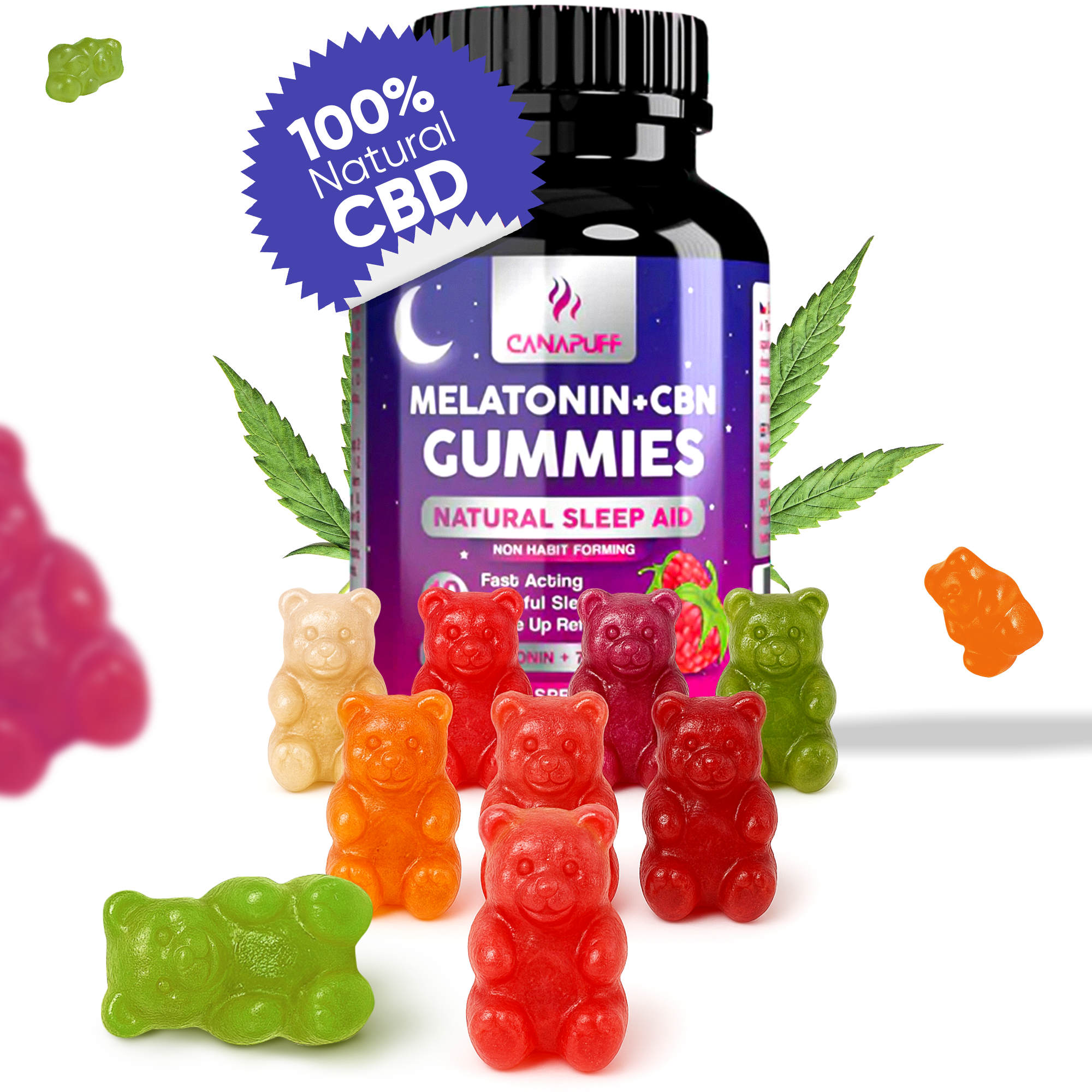 Gummies Melatonin+CBN - Framboise-Canapuff
