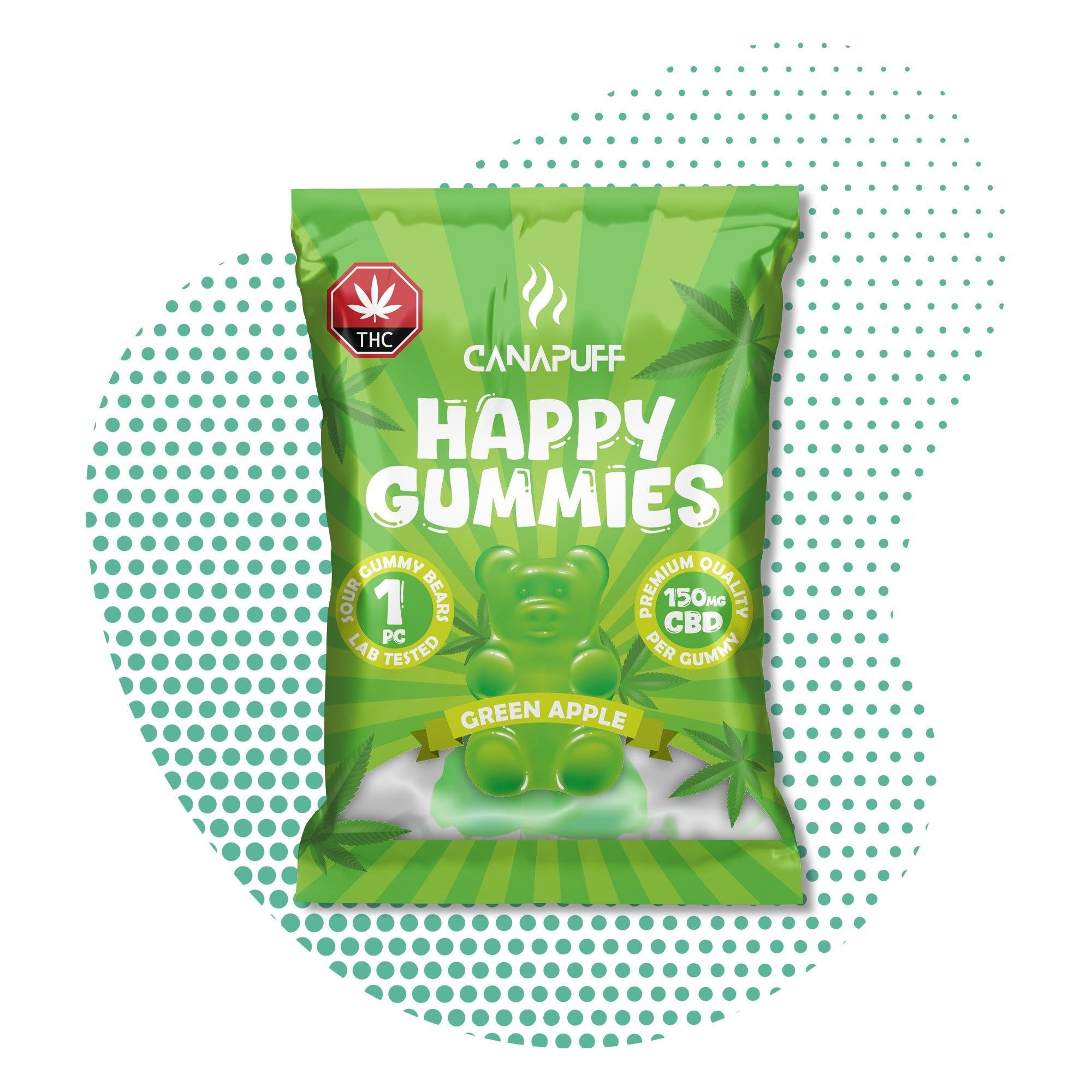Canapuff - CBD-gumicukorkák - Zöld Alma-Canapuff