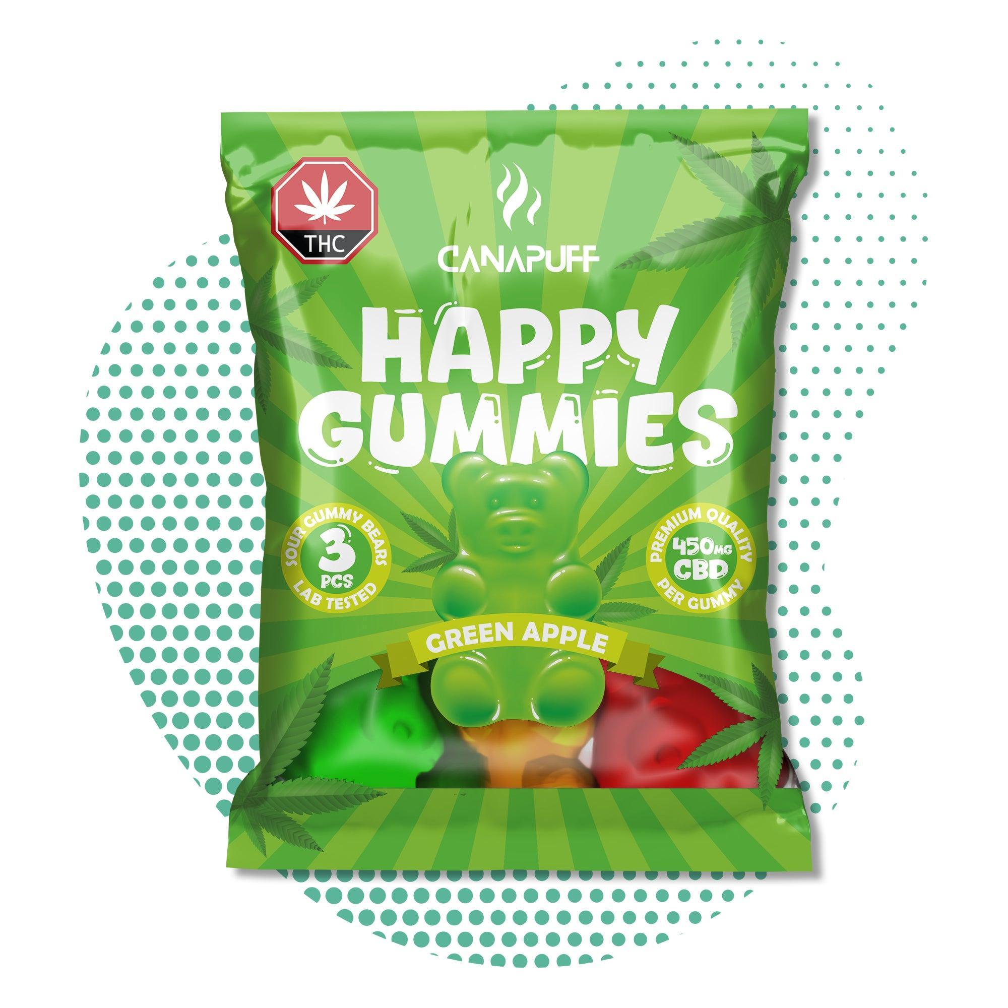 Canapuff - CBD-gumicukorkák - Zöld Alma-Canapuff