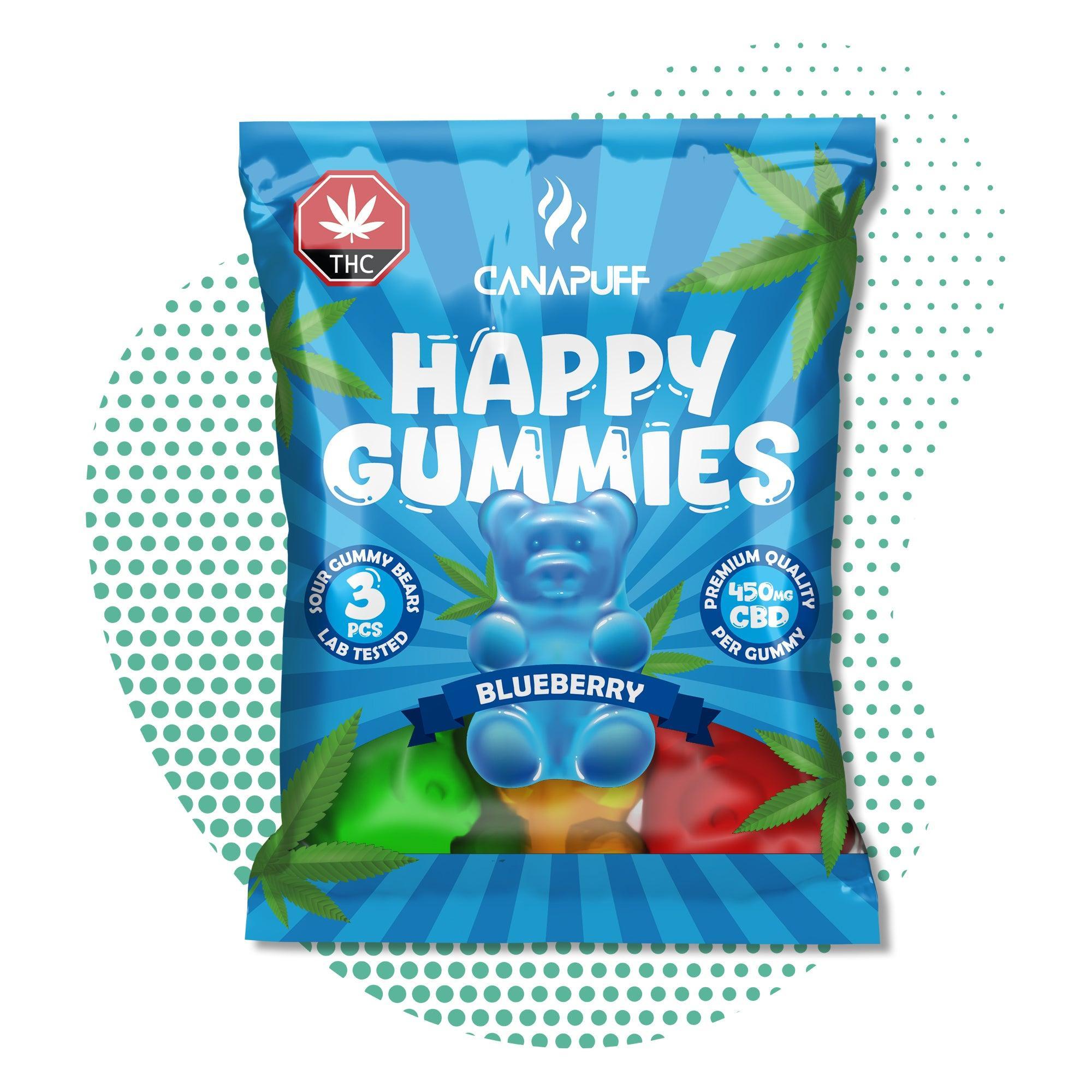Canapuff - CBD-gumicukorkák - Blueberry-Canapuff