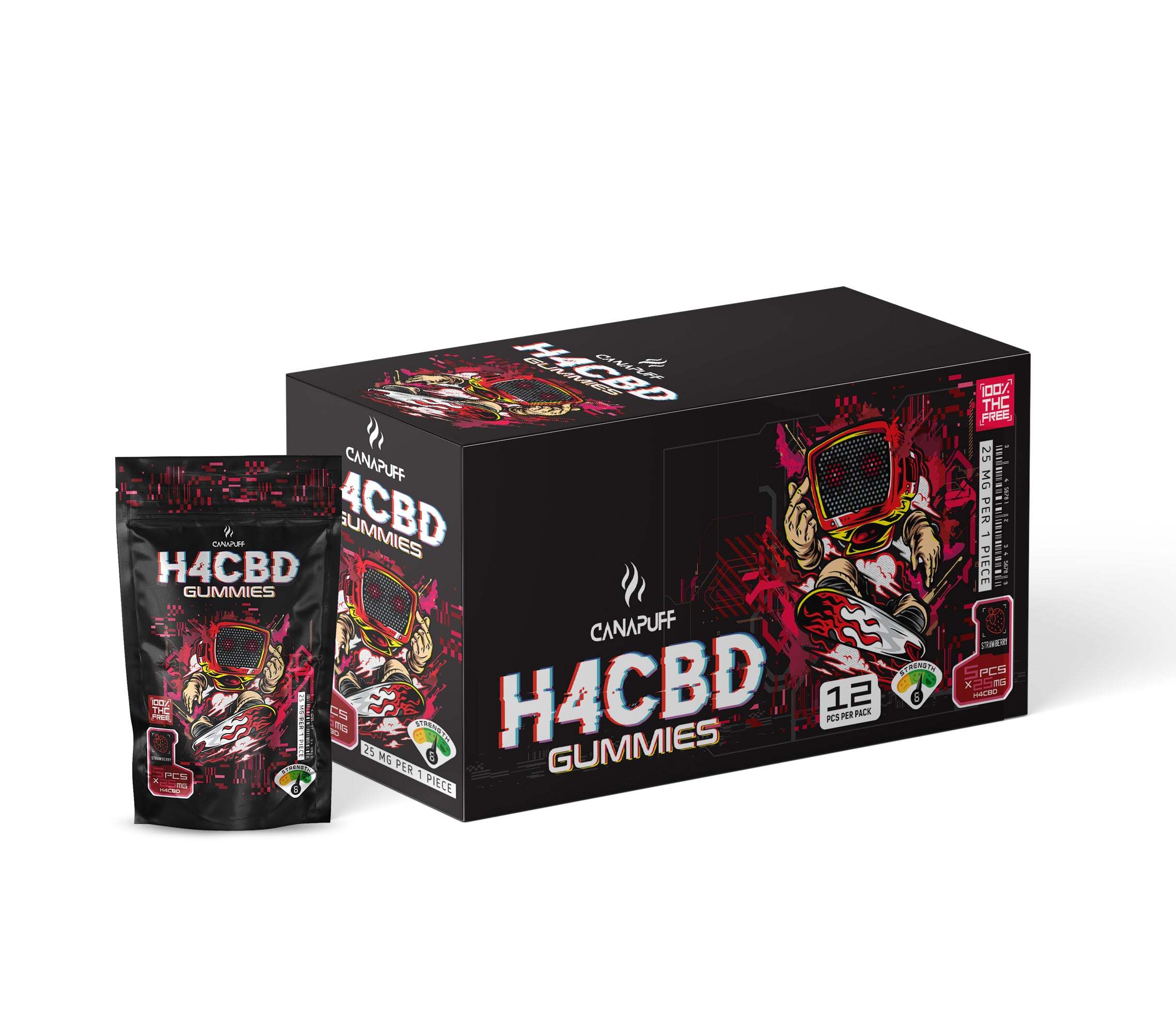 BOX H4CBD Gummies Aardbei