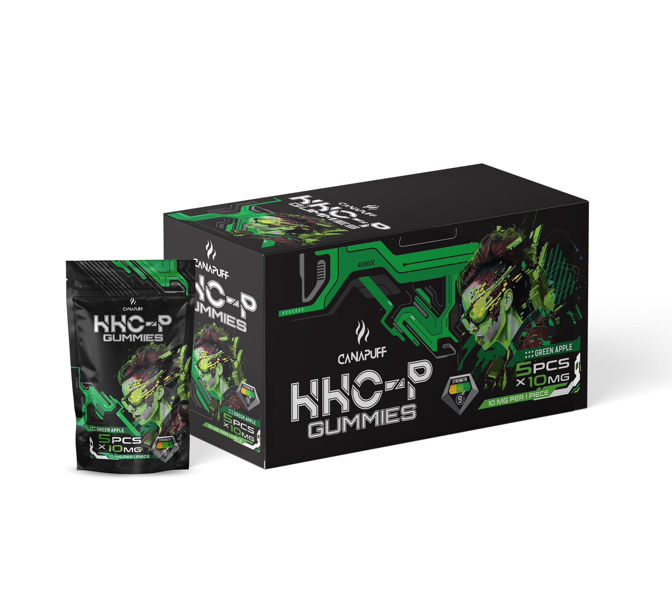Gominolas HHCP en caja Manzana verde