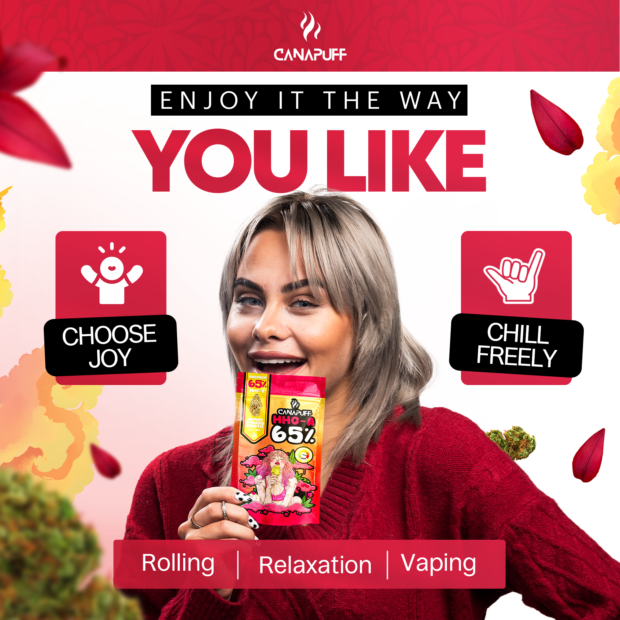 Canapuff - Lemon Cherry Gelato 65% - Fiori HHC-A-Canapuff