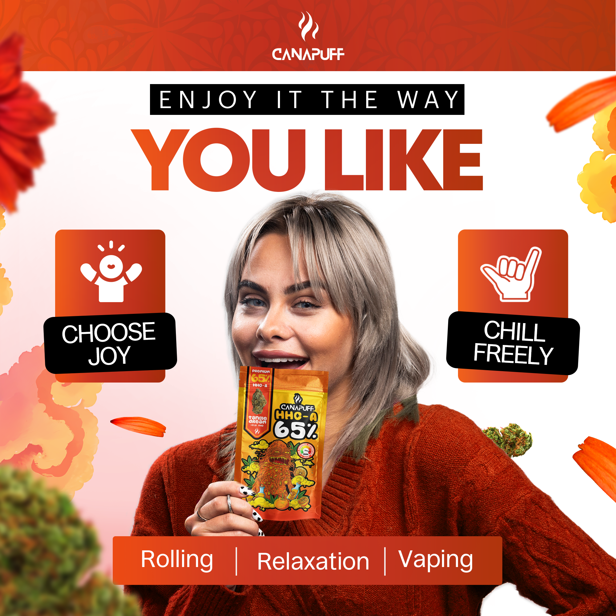 Canapuff - Tangie Dream 65% - HHC-A Topskud-Canapuff