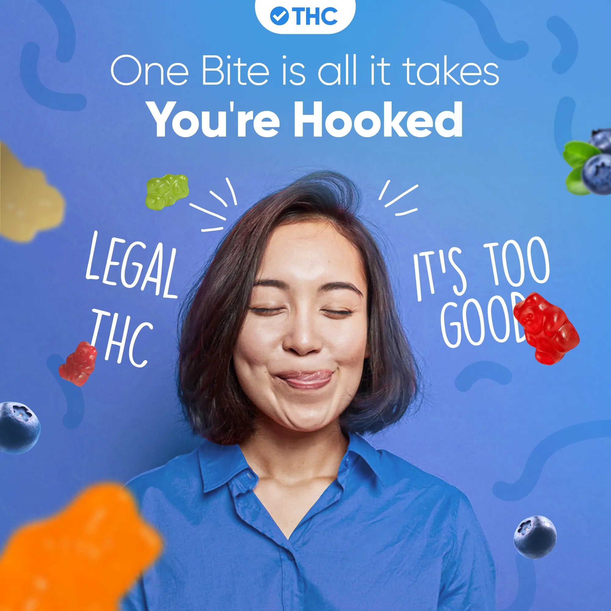 THC gumicukorkák Blueberry-Canapuff