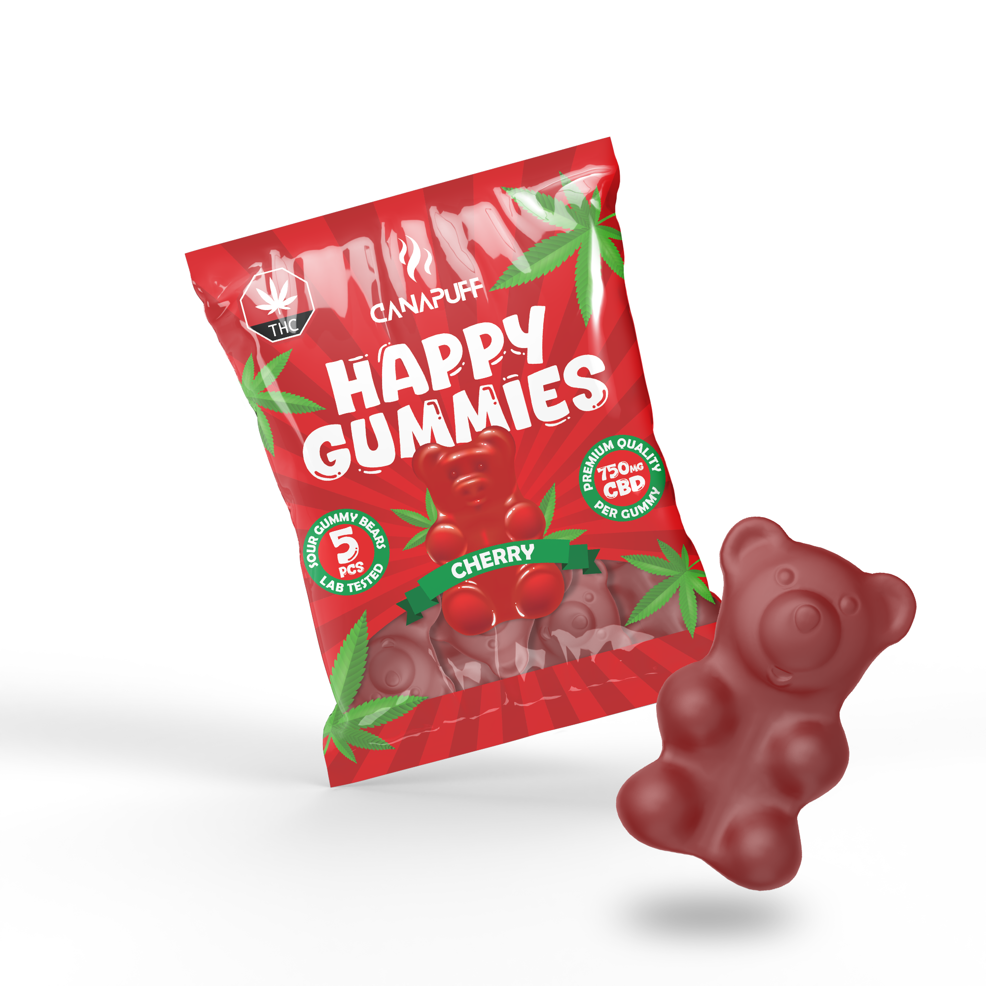 Canapuff - CBD-gumicukorkák - Cseresznye