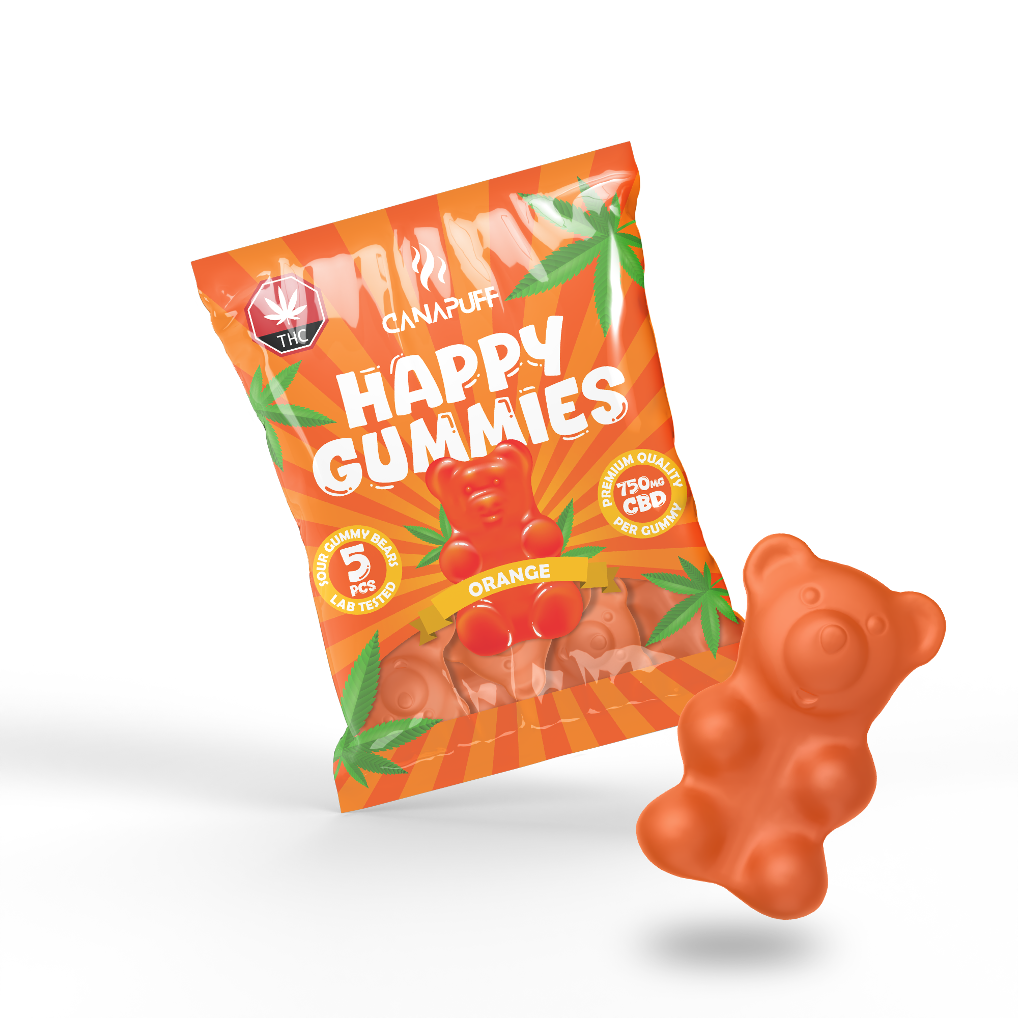 Canapuff - CBD-gumicukorkák - Narancs