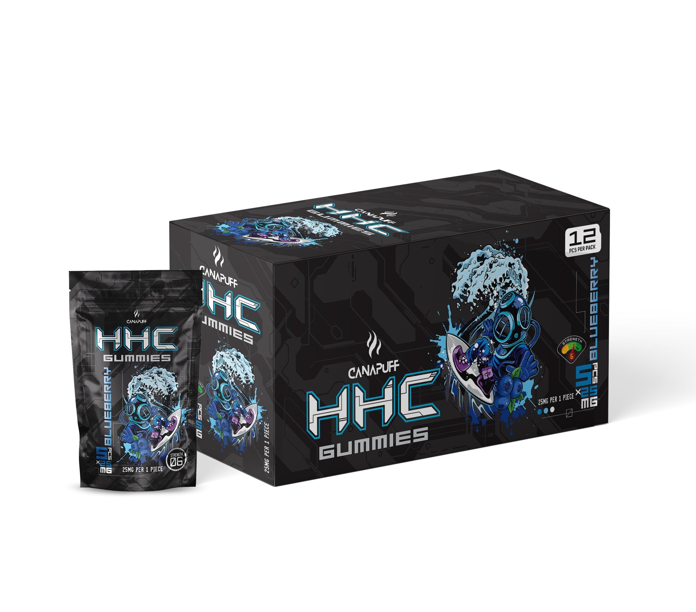 Cutie cu jeleuri HHC Blueberry
