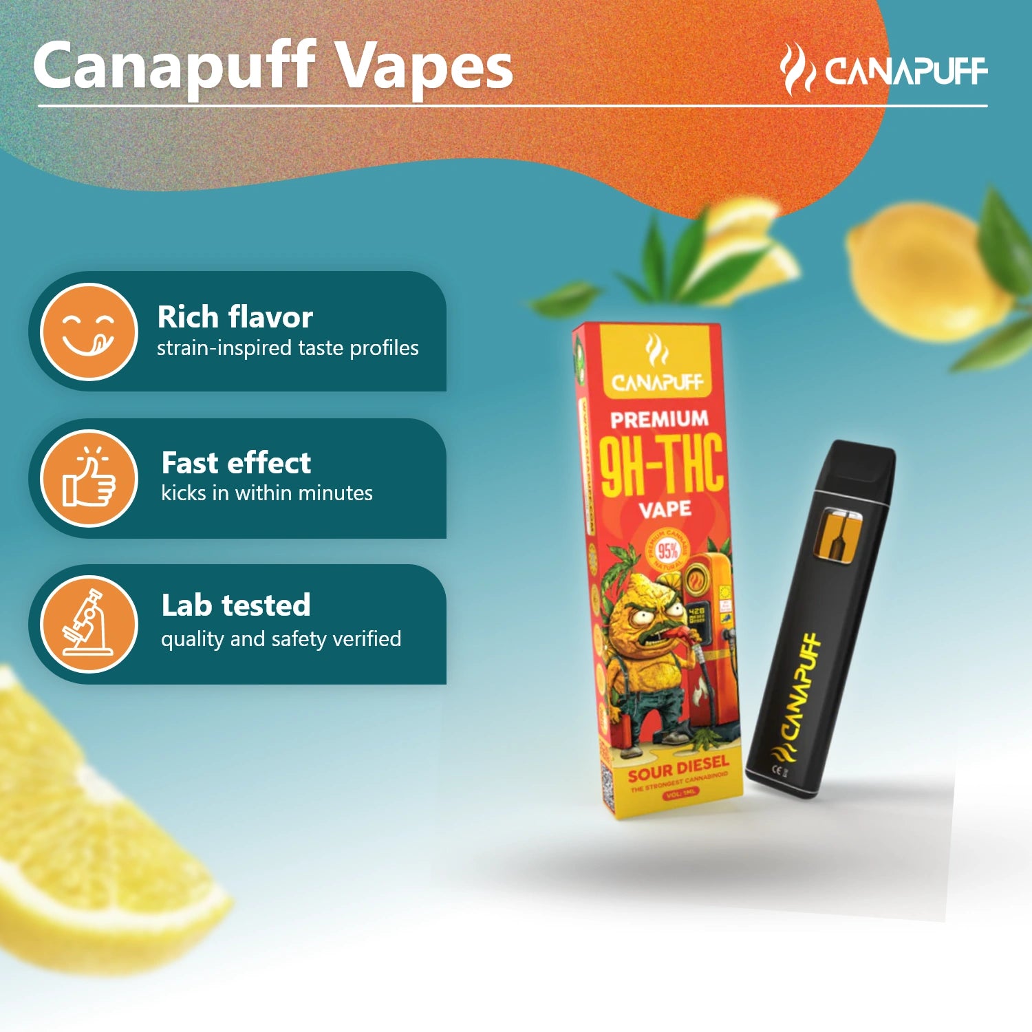 9H-THC Vape Sour Diesel 95 % 1 ml