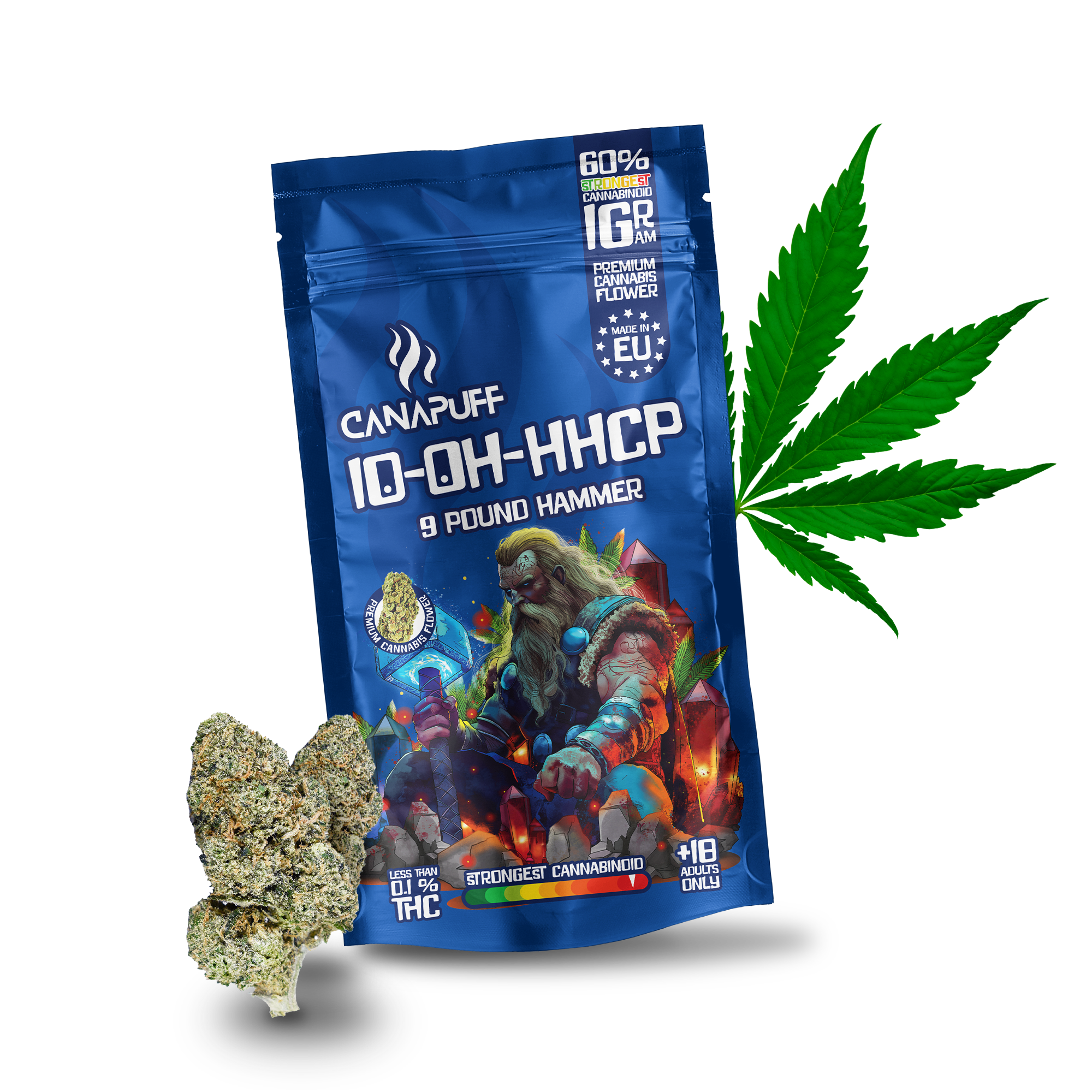 9 Pound Hammer 60% - 10-OH-HHCP Gėlės