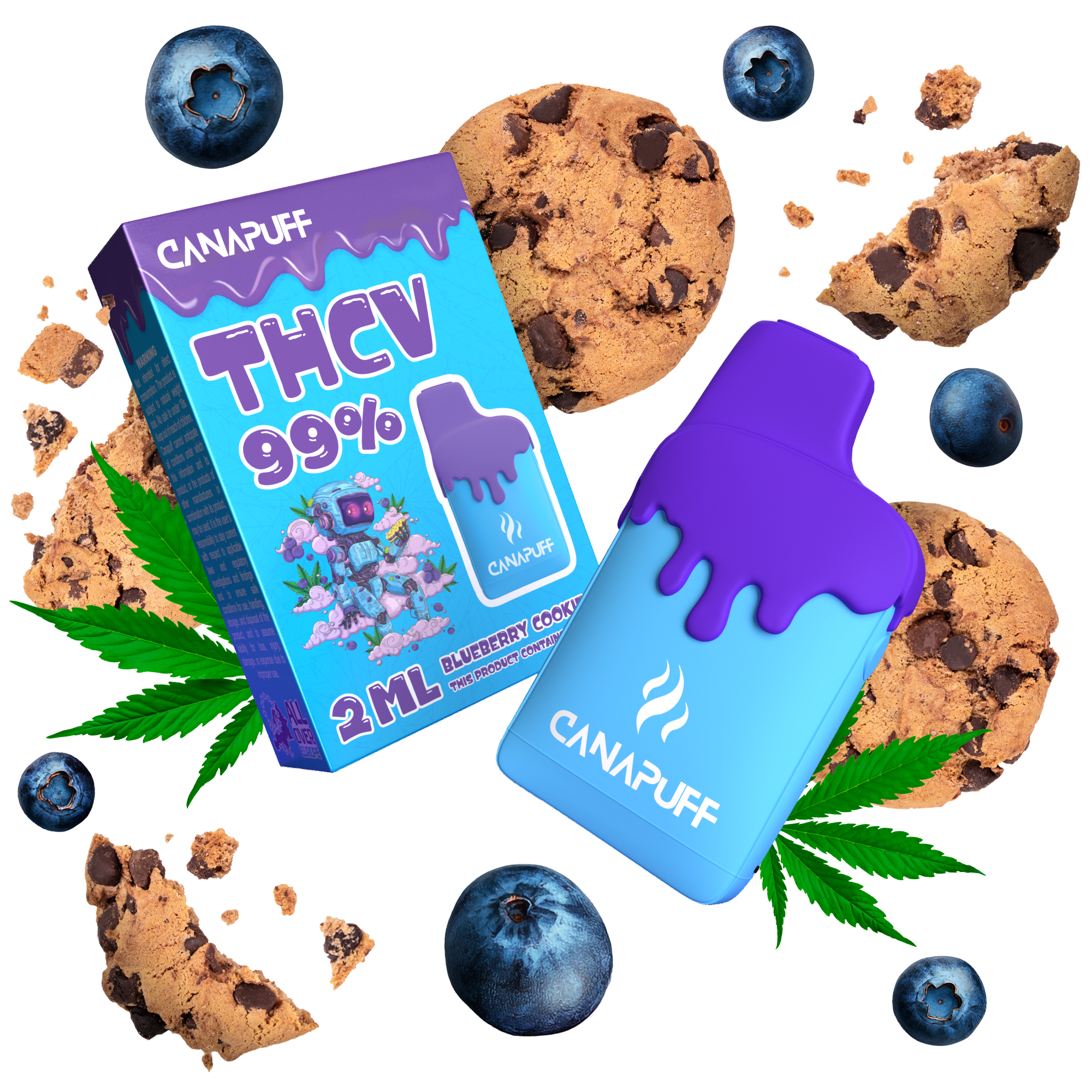 Blueberry Cookies 99% THCv - Canapuff - THC Vape - 2ml-Canapuff