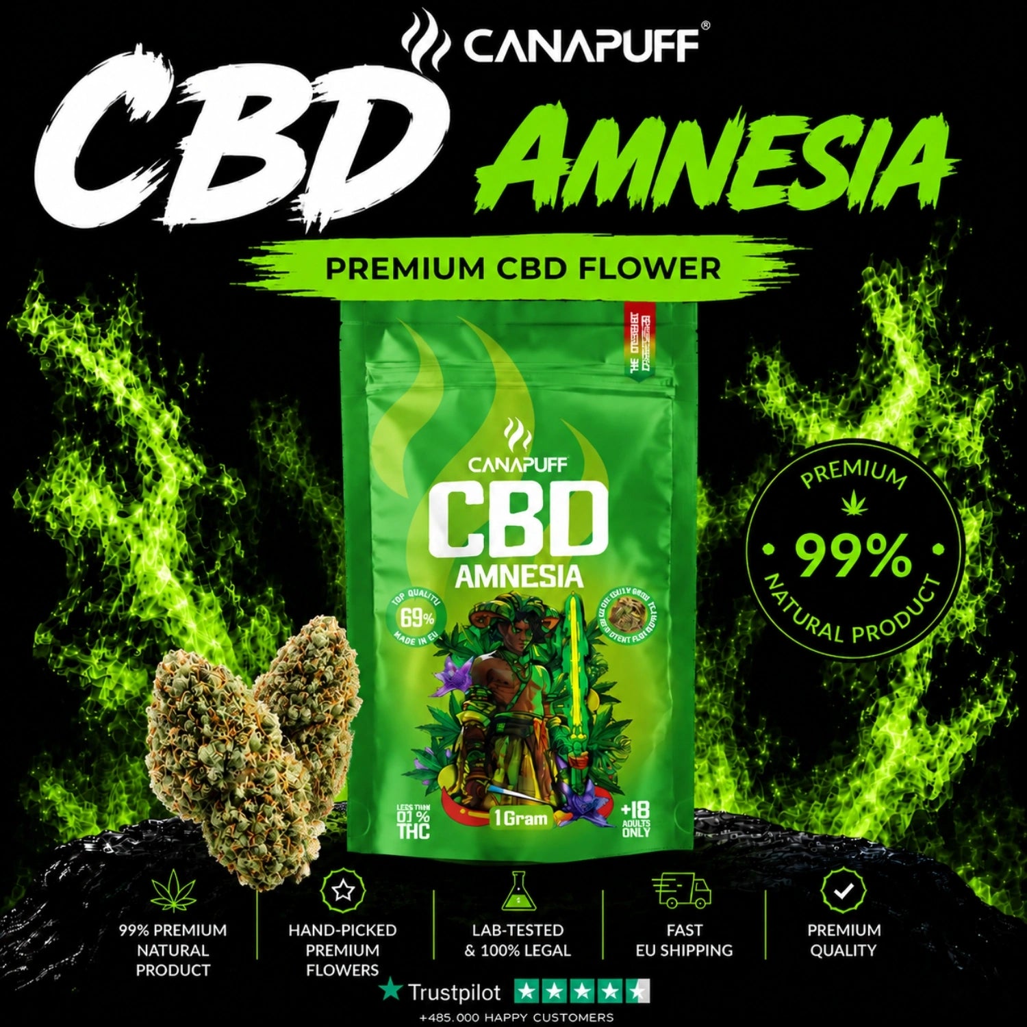 CBD Květy Amnesia 69%