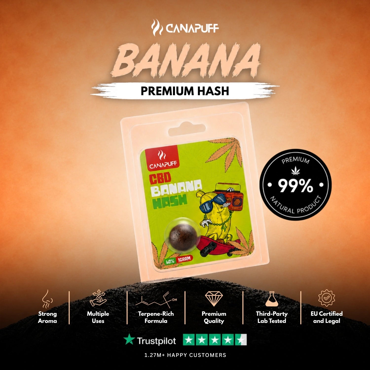 CBD Hachís Plátano 60%