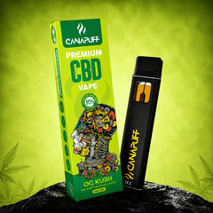 Vape Canapuff CBD OG Kush 95%, dispositivo descartável de 1ml