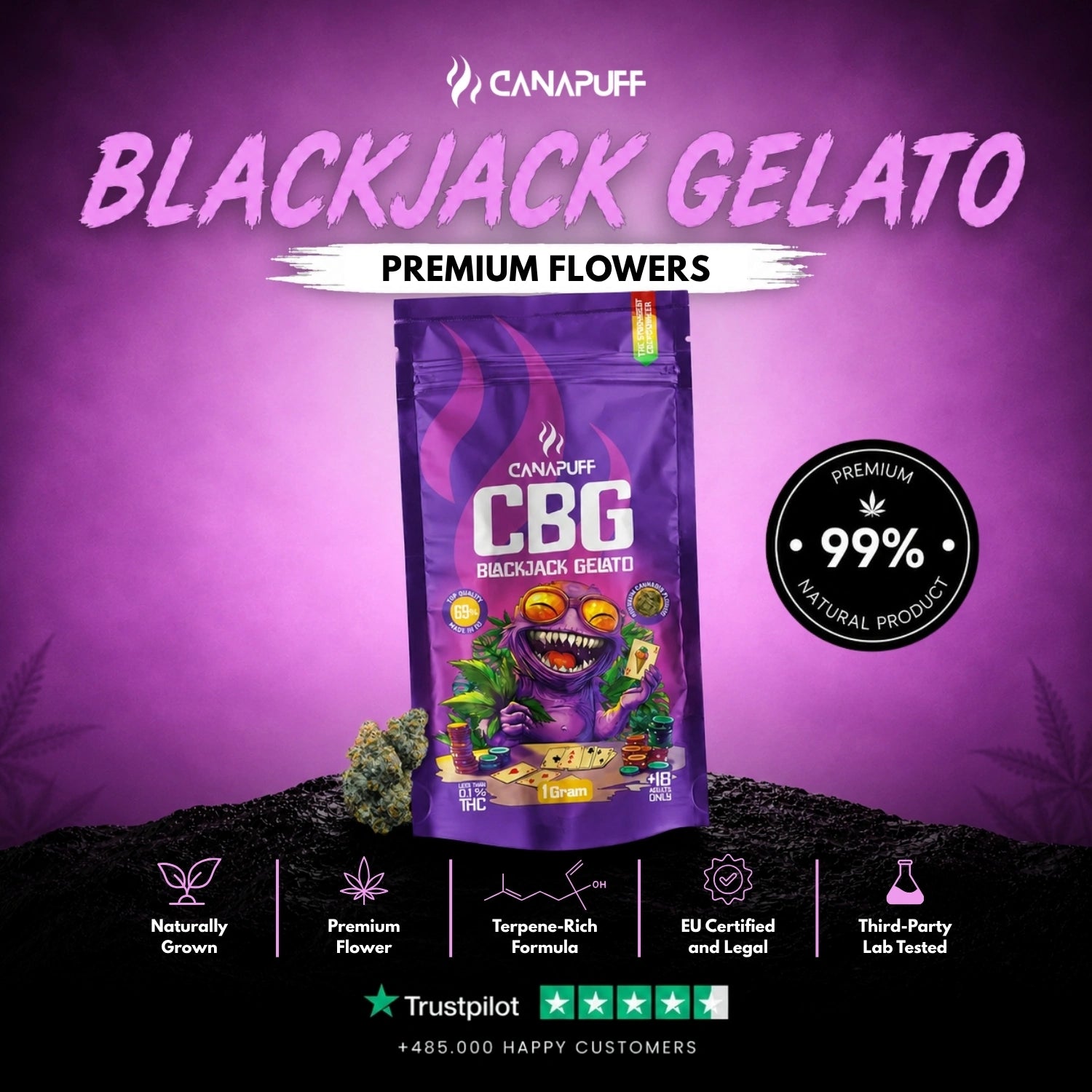 CBG Kwiaty Blackjack Gelato 69%