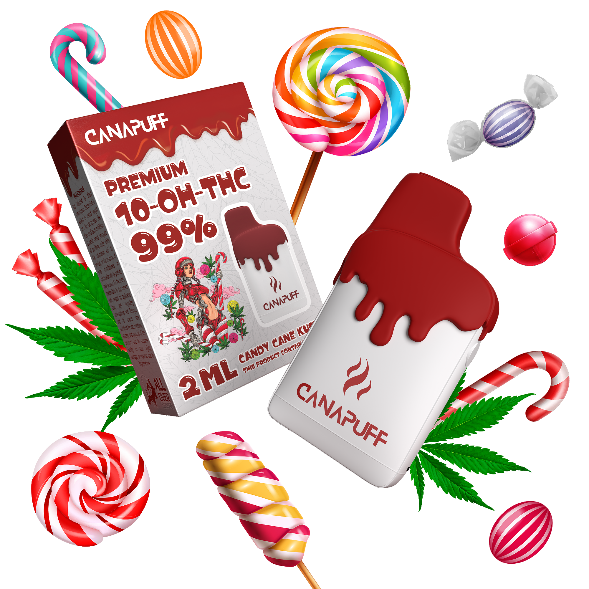 Candy Cane Kush 99% 10-OH-THC - Canapuff - Vape - 2ml-Canapuff