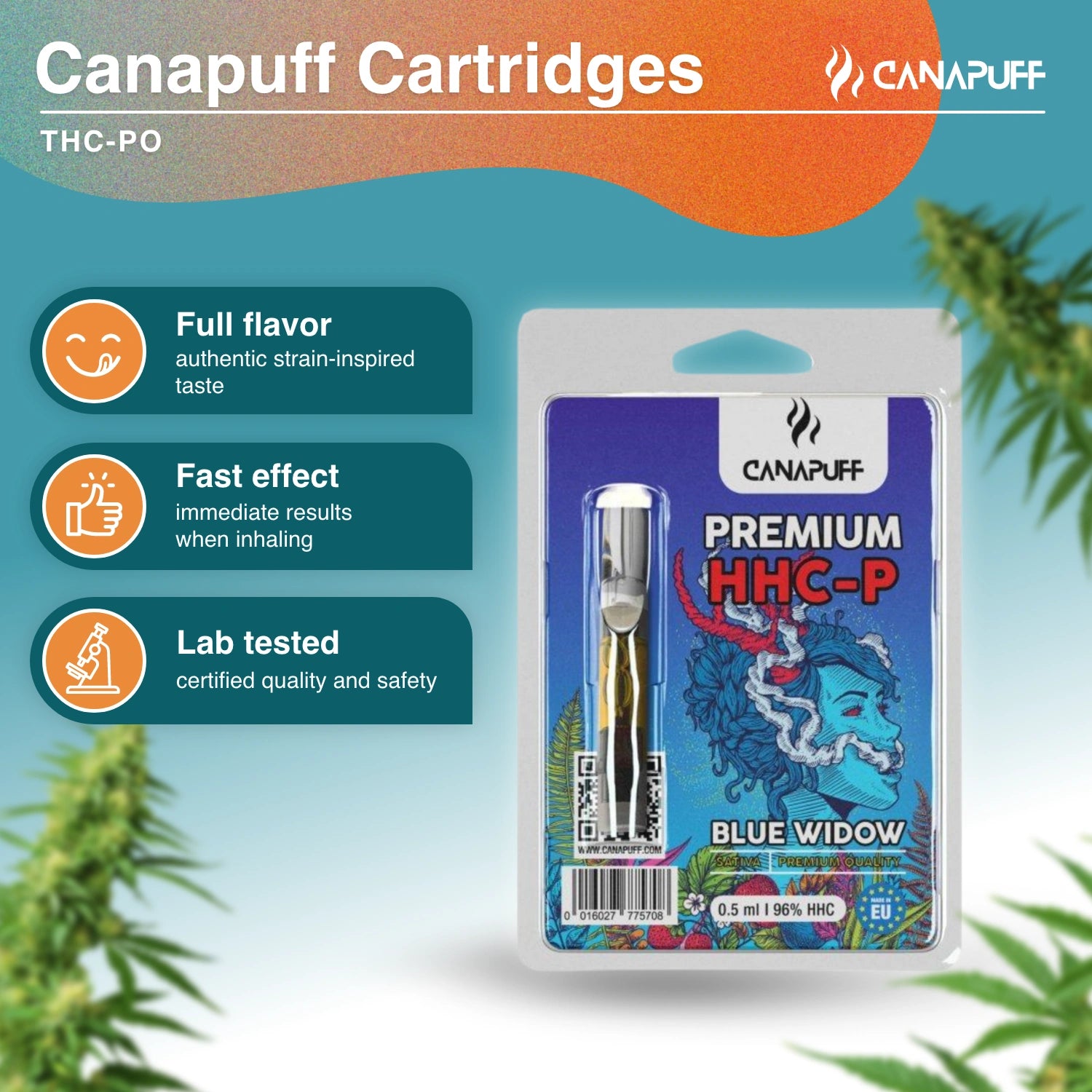 BLUE WIDOW - HHC-P 96% - cartucho - Canapuff