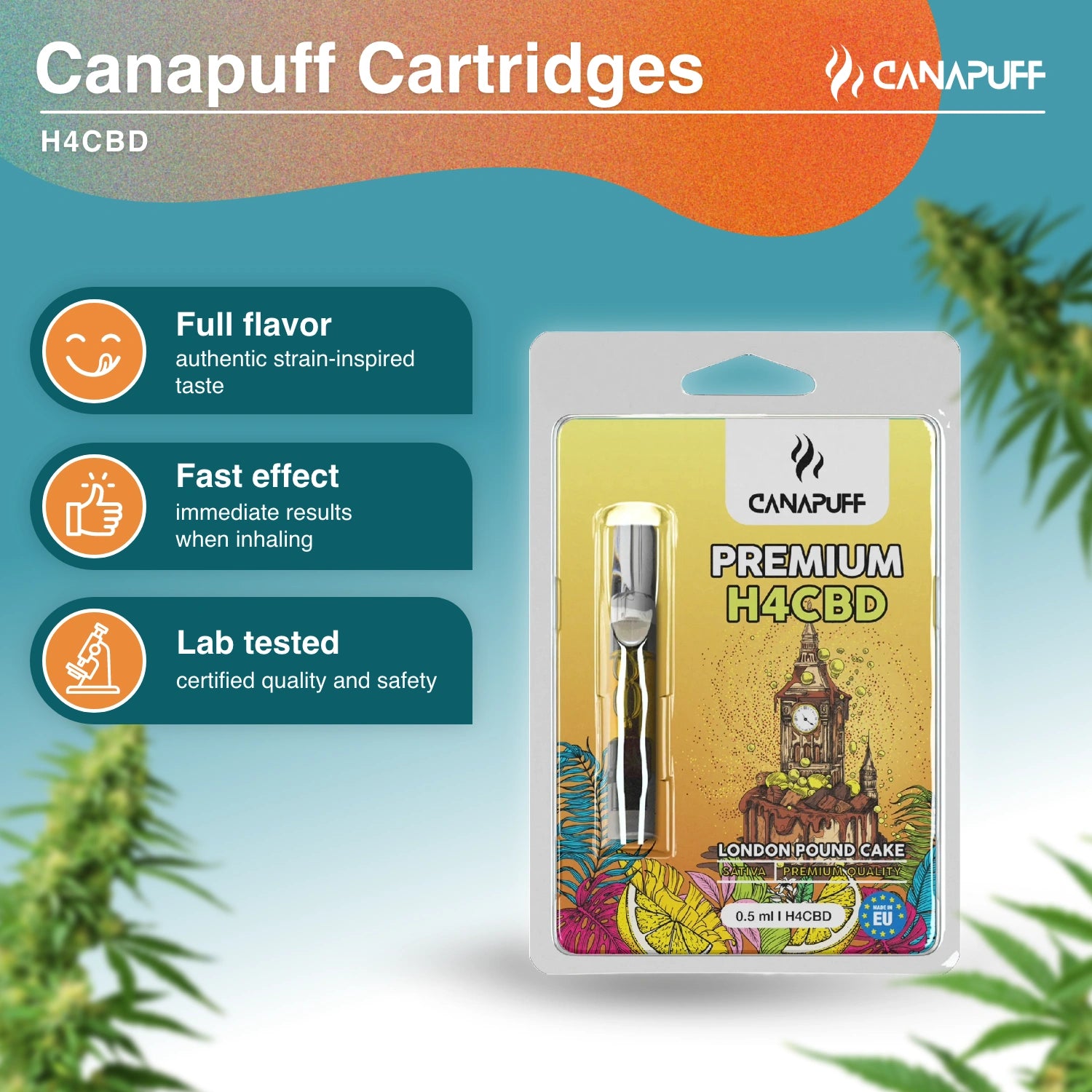 London Pound Cake - H4CBD 96%-cartridge - CanaPuff