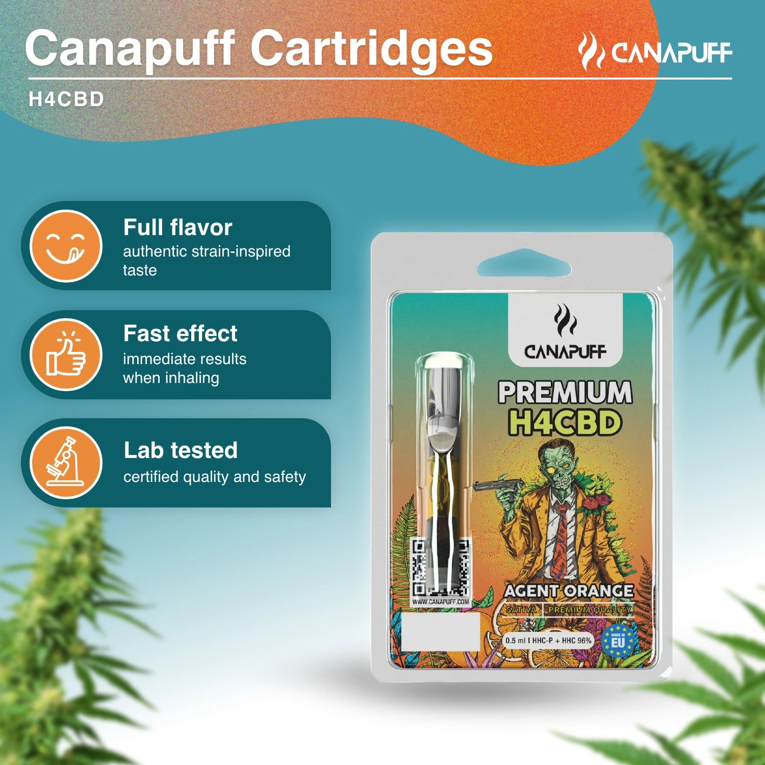 Agent Orange - H4CBD 96% - cartridge - CanaPuff