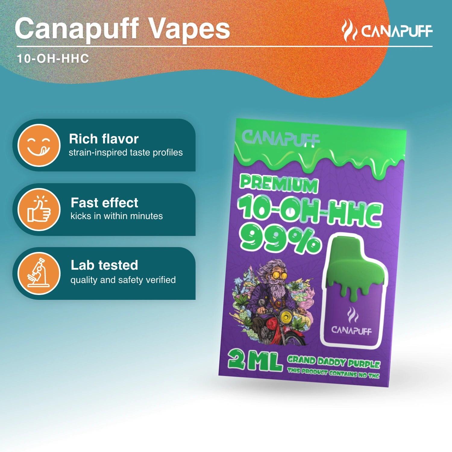 Grand Daddy Purple 99% 10-OH-HHC - THC Vape - 2ml - Canapuff