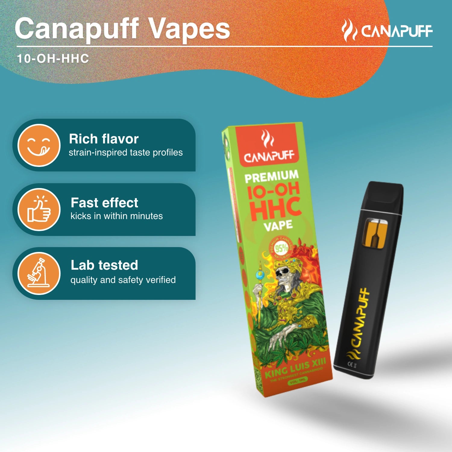 King Luis XIII 95% 10-OH-HHC - Vaper - 1ml - Canapuff