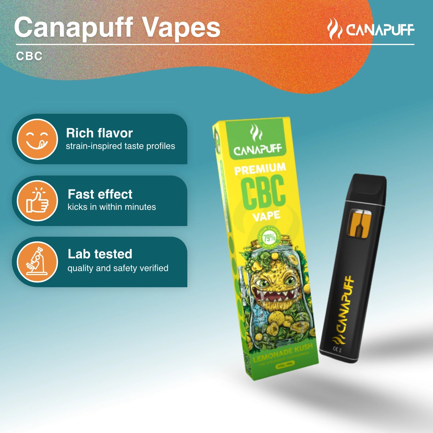 Lemonade Kush 79% CBC - Vape - 1ml - CanaPuff