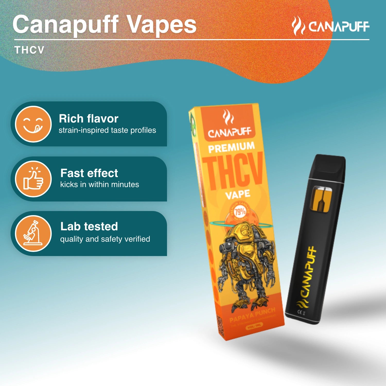 PAPAYA PUNCH 79% THCv - Vape - 1ml - CanaPuff