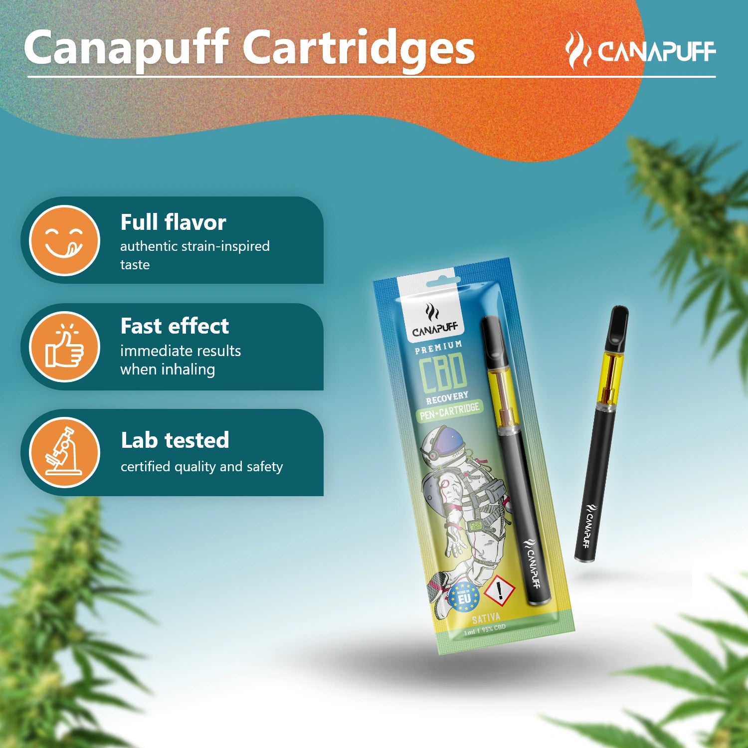 Canapuff - Recovery - CBD 95% - Vaper Pen+Cartucho