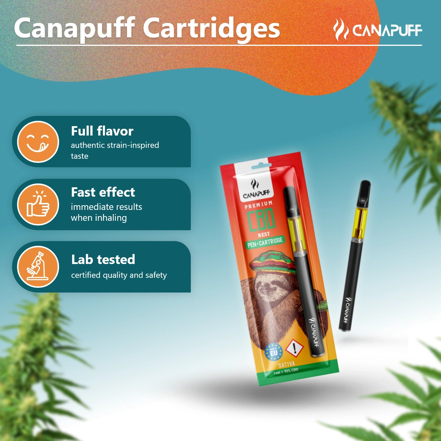 Canapuff - Rest - CBD 95% - Vaper Pen+Cartucho