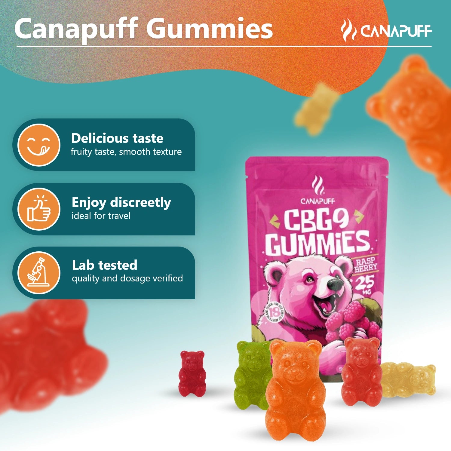 Canapuff - CBG9 Gummies - Lampone