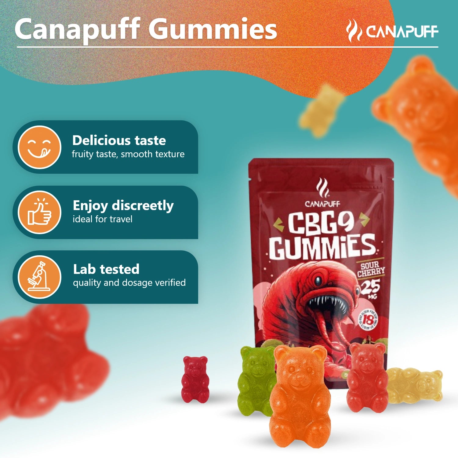 Canapuff - CBG9 Gummies - Amarena