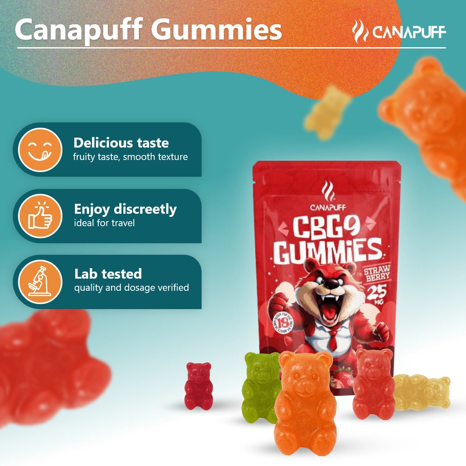 Canapuff - CBG9 Gummies - Fragola