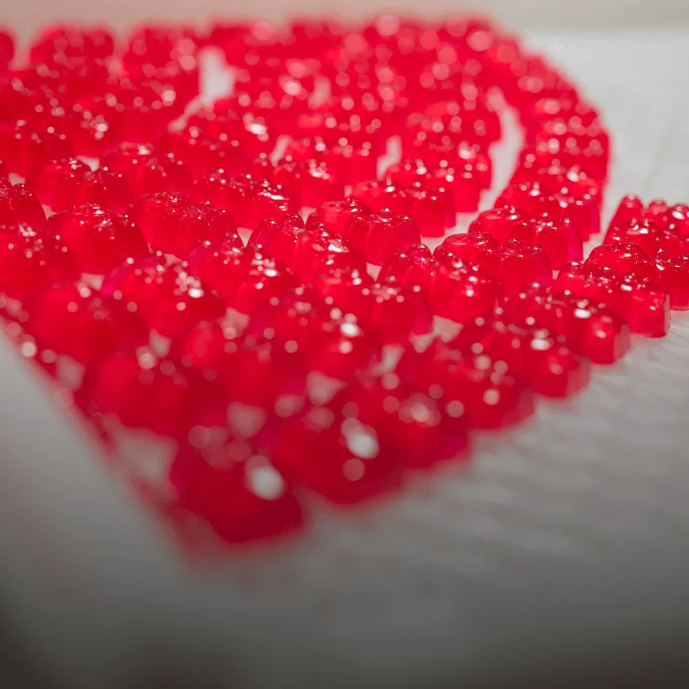 THC Gummies getting made Close up with vignette 2