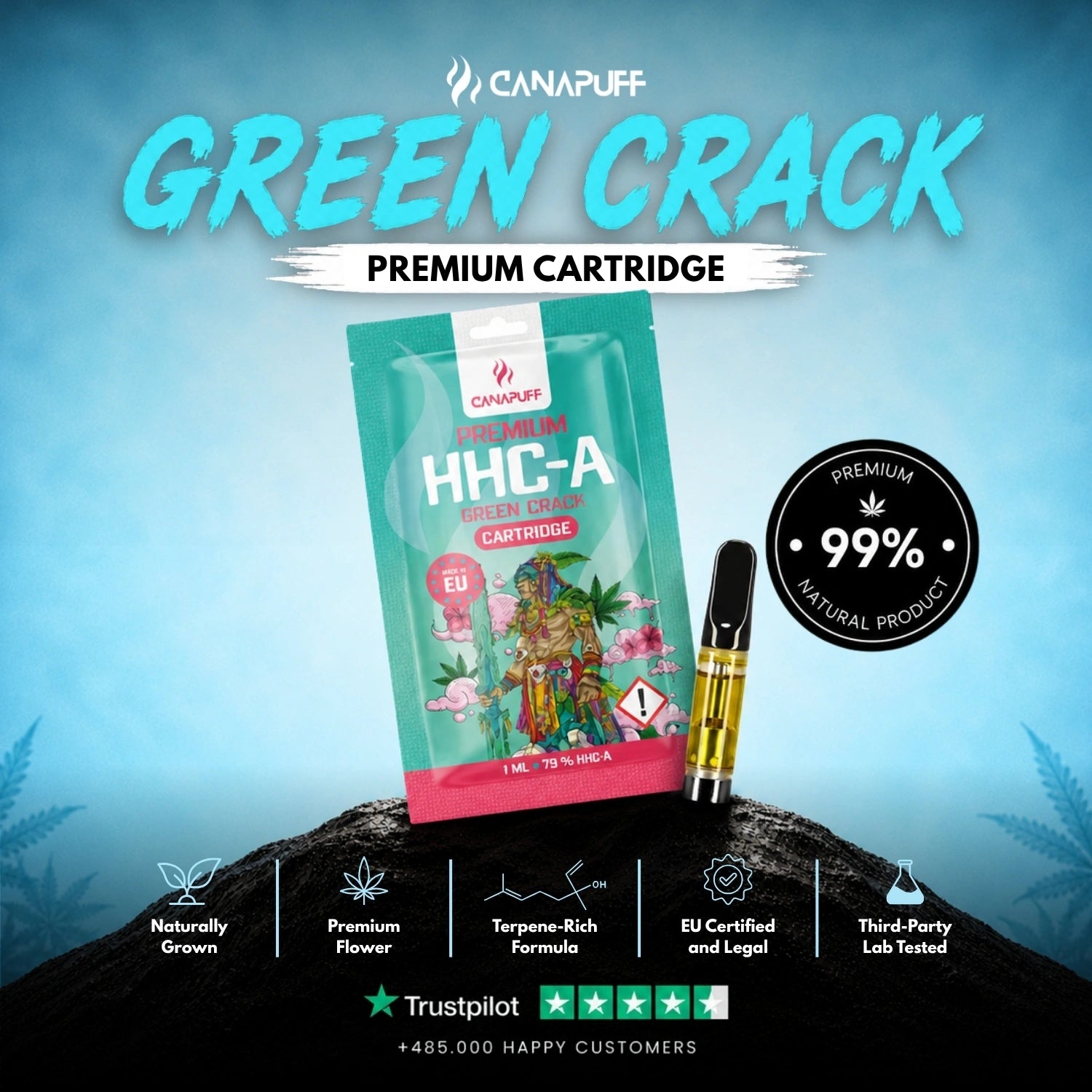 HHC-A Патрон Green Crack 79%