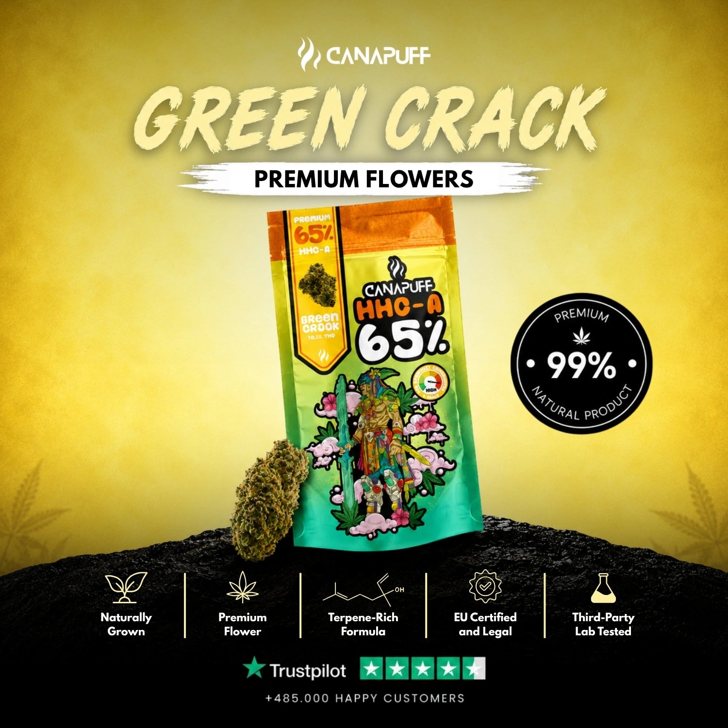 HHC-A Квіти Green Crack 65%