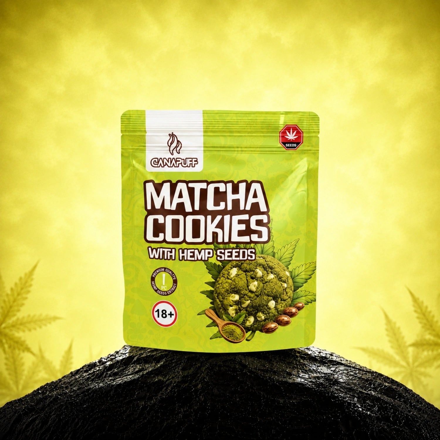 Matcha Cookies cu semințe de cânepă