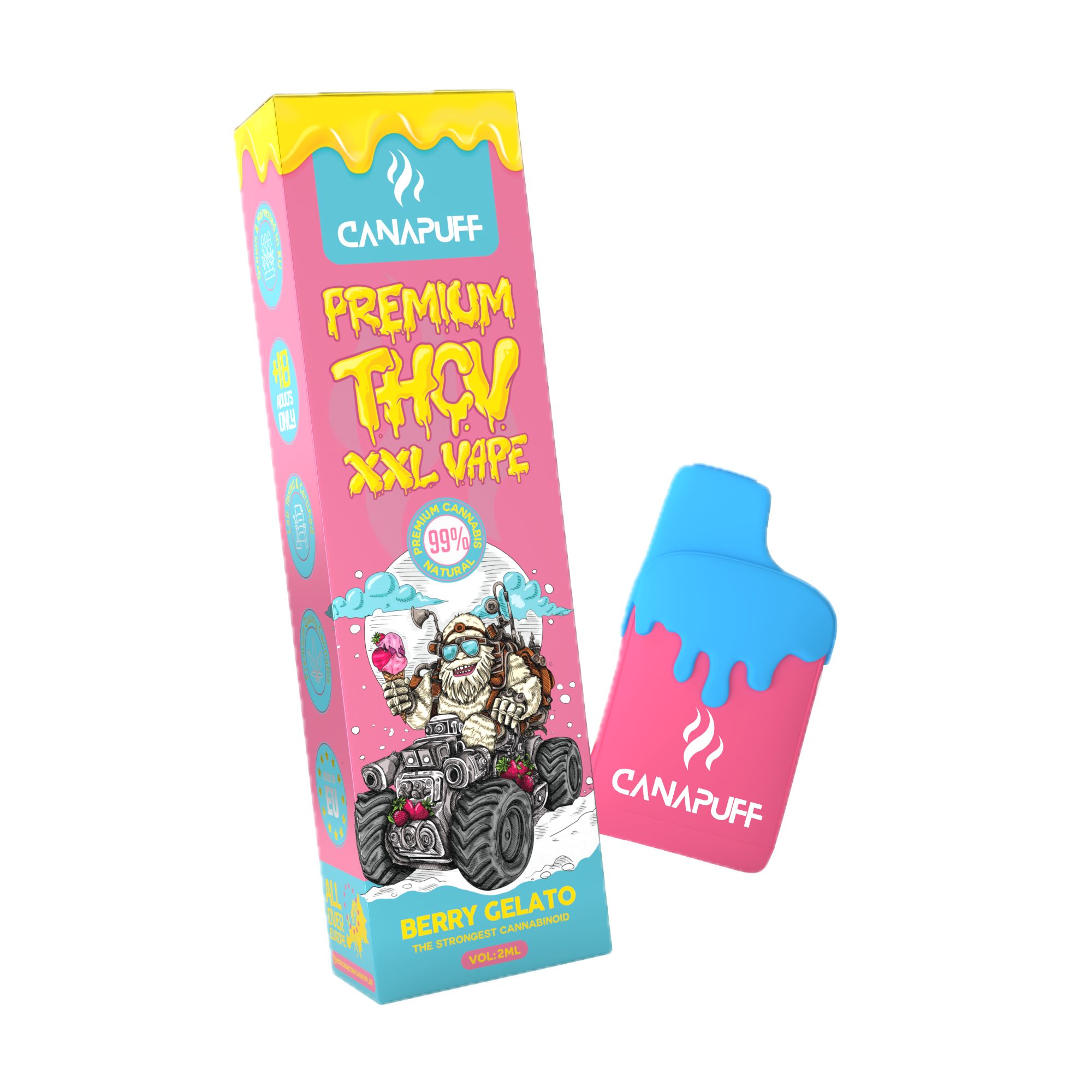 Berry Gelato THCv Vape Pen Jetable | Canapuff 99% Pur - 2ml Berry Gelato THCv Vape Pen Jetable | Canapuff 99% Pur - 2ml