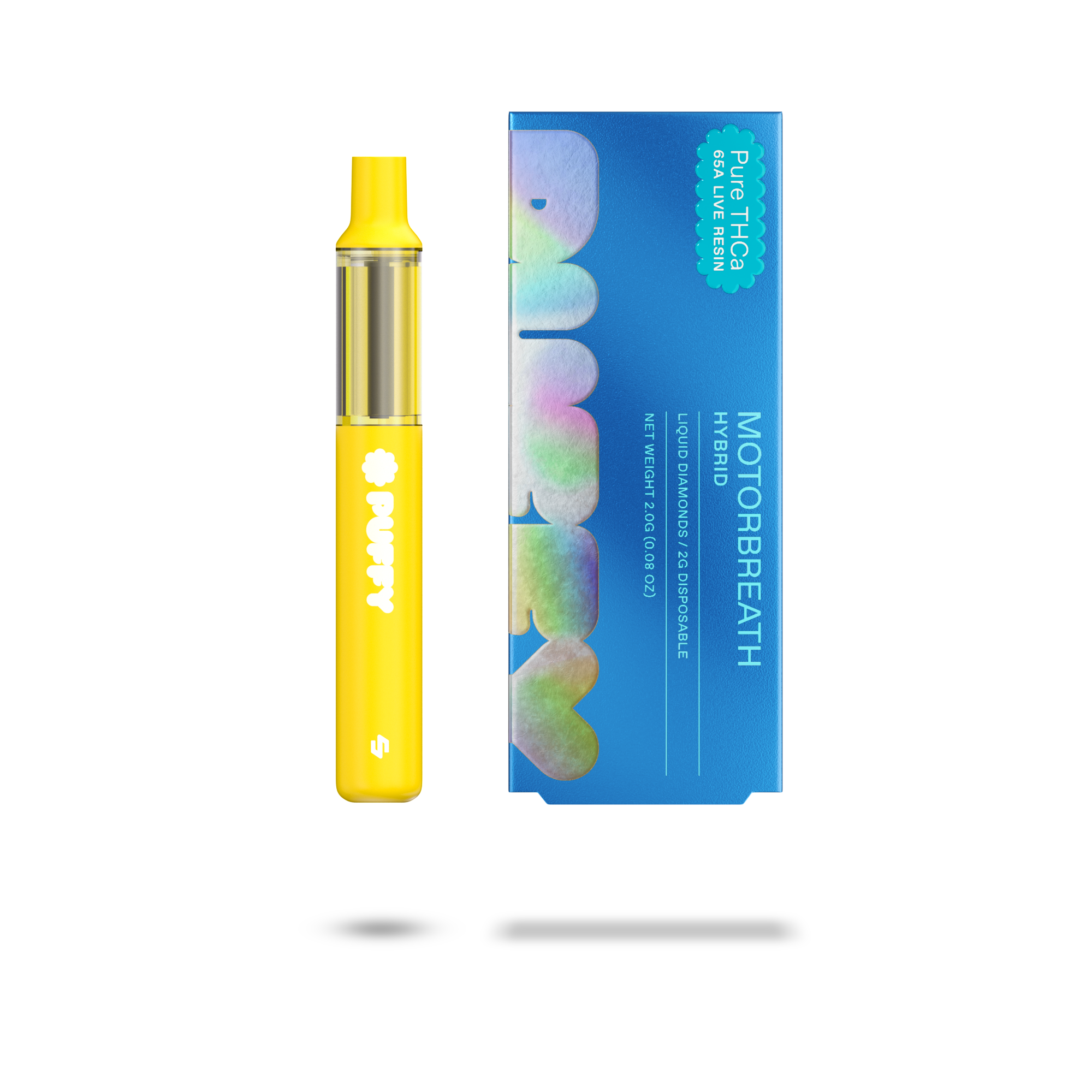 PUFFY Motorbreath Pure Live Resin THCa Disposable. Pure and potent, our line of 65A Live Resin THCa disposable are pure extracts from single-sourced flowers for a top-shelf experience. Each disposable contains approximately 65% THCa 35% high terpene extract and full spectrum cannabinoids. Each batch is hand-selected for the best fresh-frozen material rich in flavinoids, terpenes, and THCa. We use a ceramic coil to create a richer flavor.