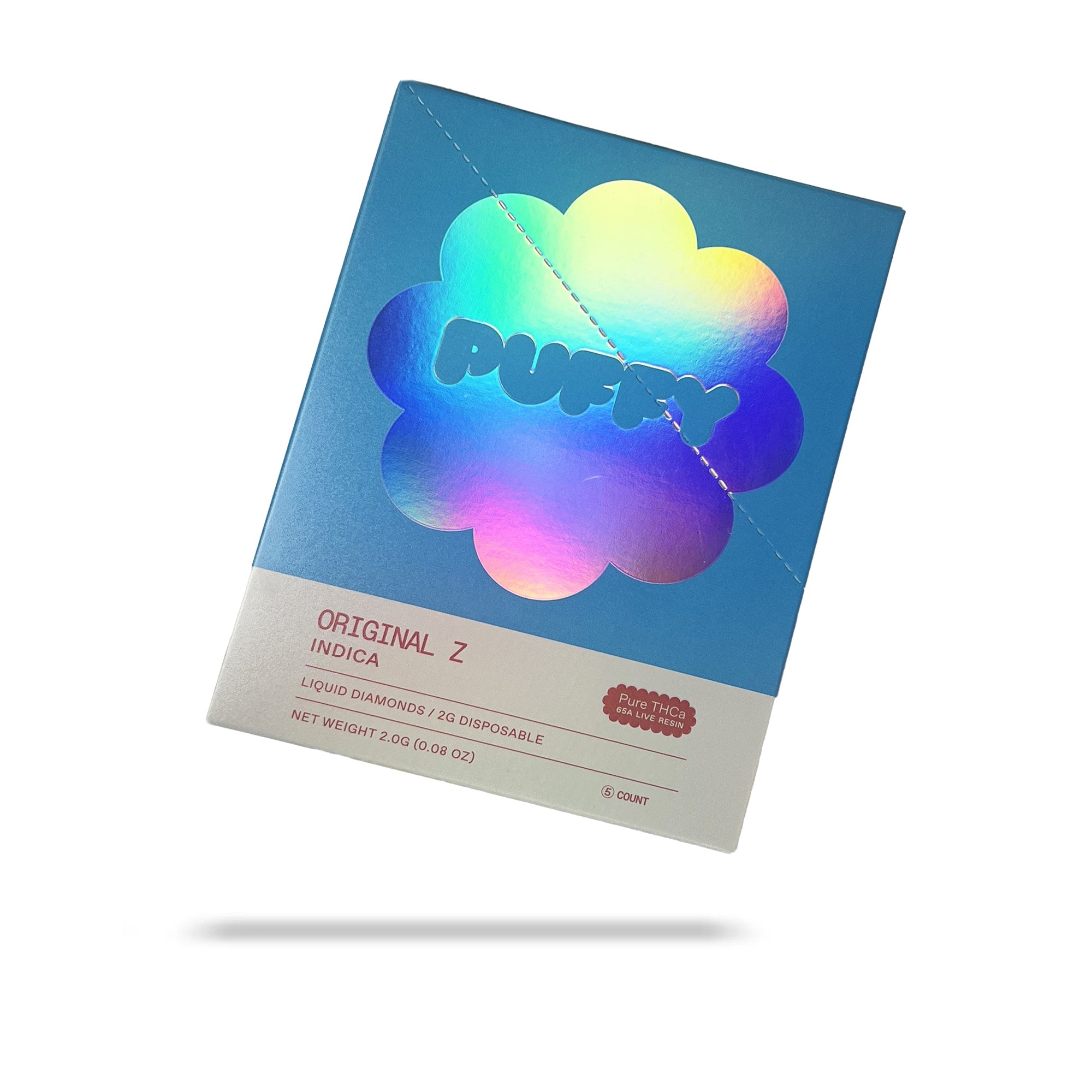 PUFFY Original Z Pure Live Resin THCa Disposable. Pure and potent, our line of 65A Live Resin THCa disposable are pure extracts from single-sourced flowers for a top-shelf experience. Each disposable contains approximately 65% THCa 35% high terpene extract and full spectrum cannabinoids. Each batch is hand-selected for the best fresh-frozen material rich in flavinoids, terpenes, and THCa. We use a ceramic coil to create a richer flavor.