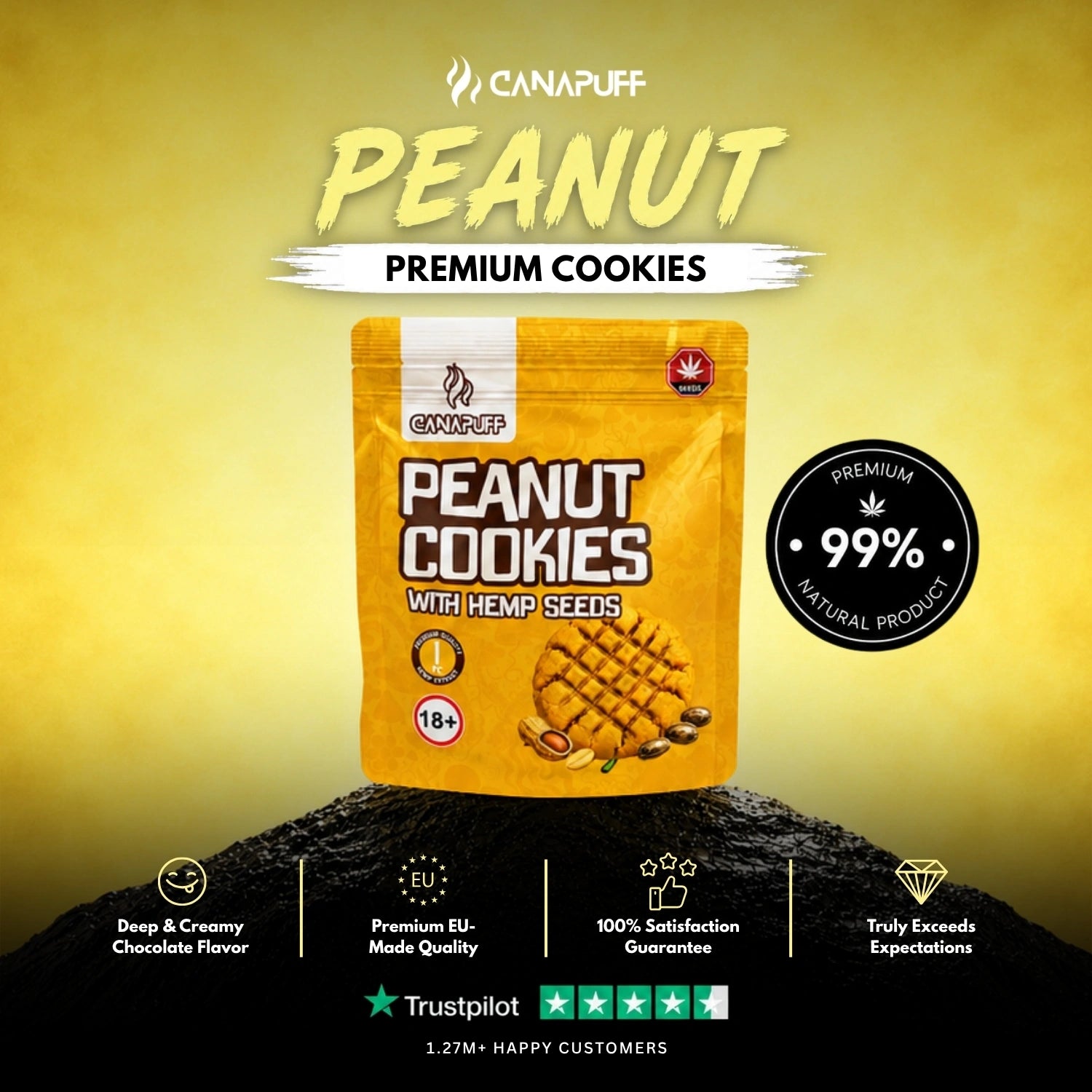 Peanut Cookies cu semințe de cânepă