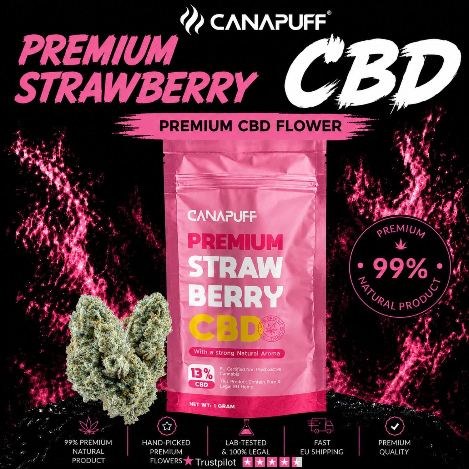 CBD Květy Strawberry 13%