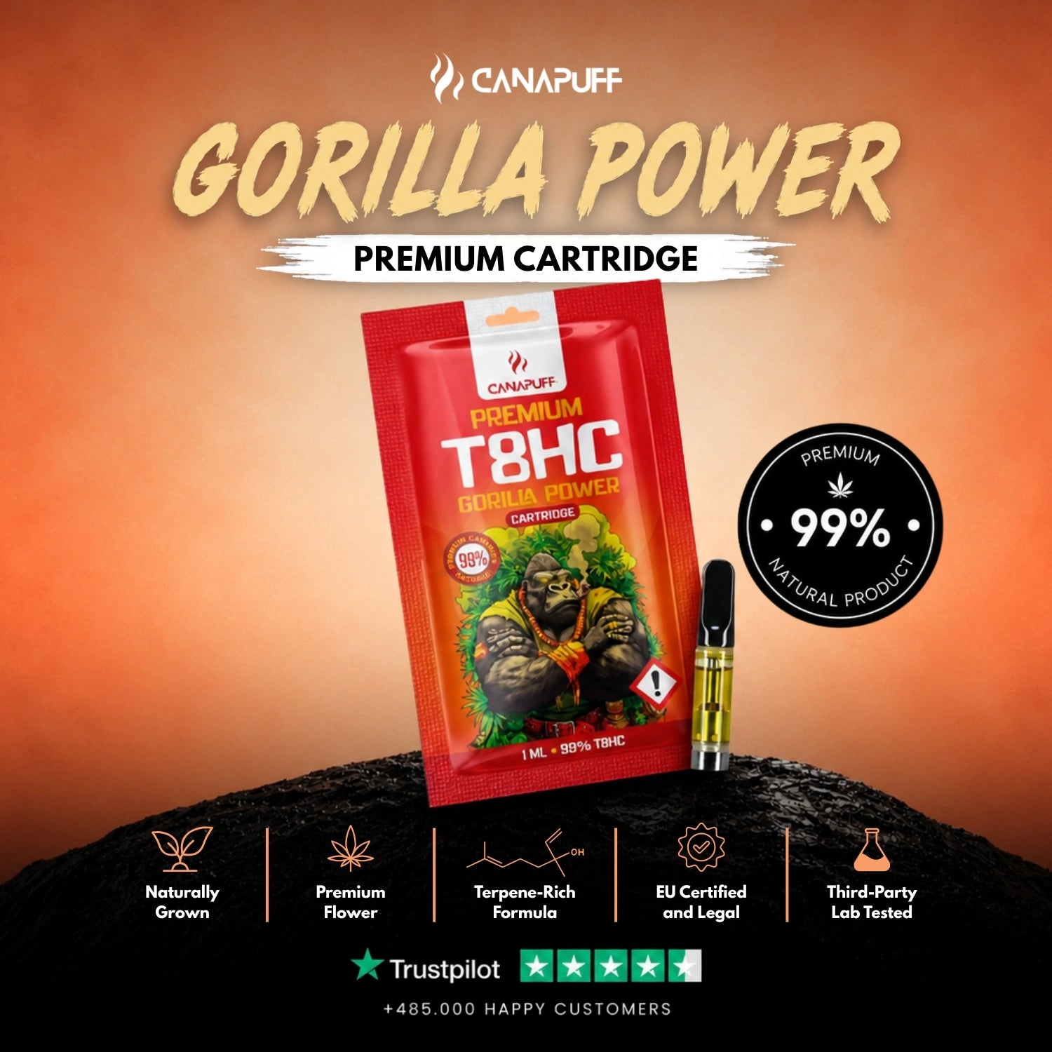 T8HC Kartridż Gorilla Power 99%