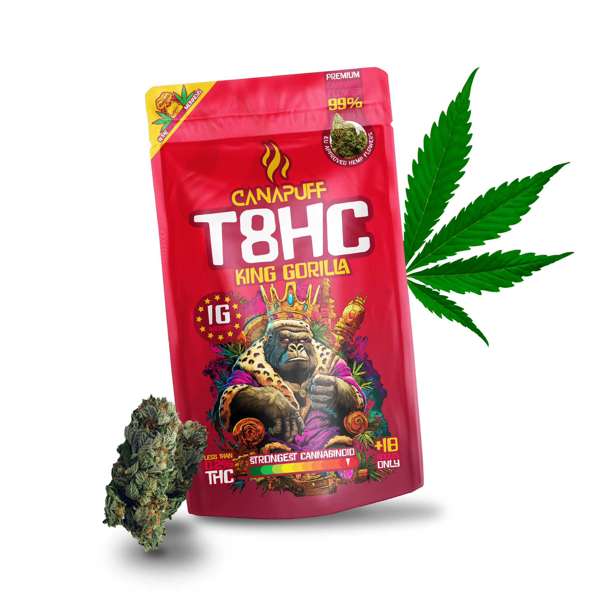 King Gorilla 99% T8HC Bloemen - Canapuff