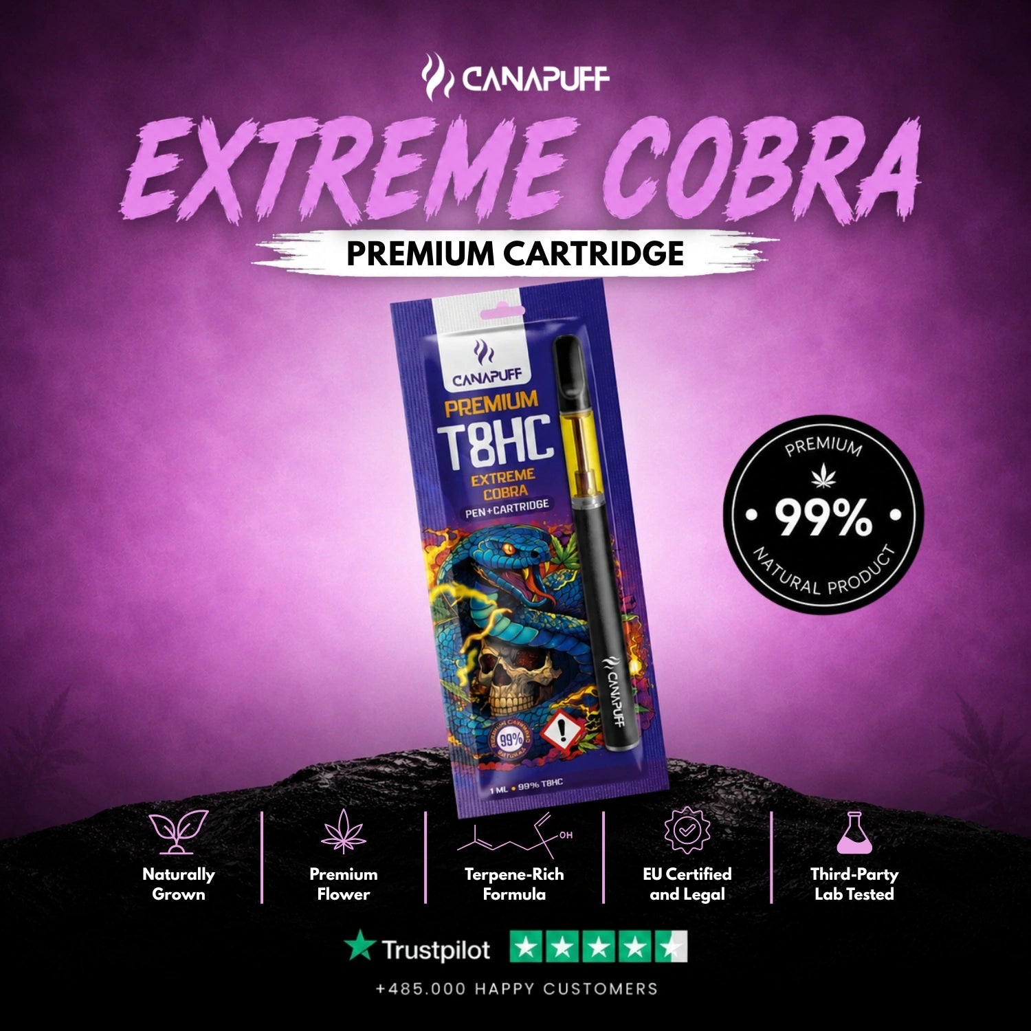 Pen+κάρτριτζ T8HC Extreme Cobra 99%