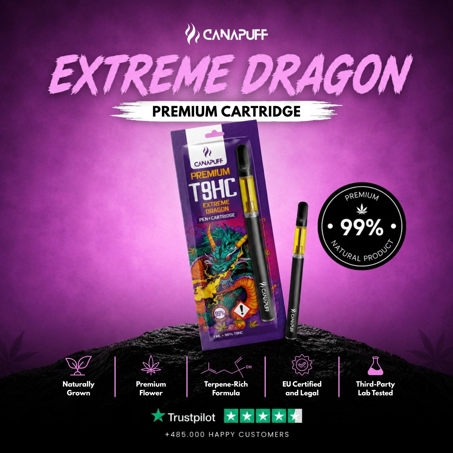 Pen+κάρτριτζ T8HC Extreme Dragon 99%